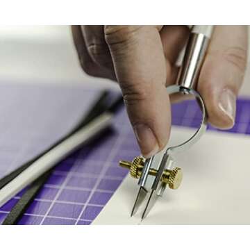 Excel Blades 30608 Dual Strip Cutter, Dual Twin Blade Knife Parallel Number 59 Blades, Adjustable Width Strip Cutter, Cutting Tool for Paper, Clay etc