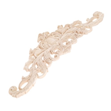 MUXSAM Long Wood Carved Appliques Onlays 1-Pack for Home Decor