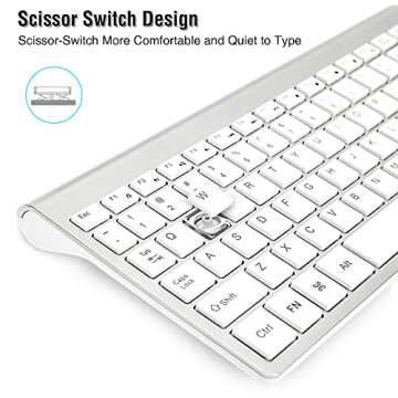 Wireless Keyboard Mouse Combo, RaceGT Energy Saving Silent Ultra-Thin Full Sized Wireless Keyboard and Mouse 3 Level DPI Adjustable Mouse for Computer, Laptop and Desktop