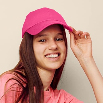 DALIX Women's Hot Pink Cotton Cap Lightweight & Adjustable