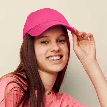 DALIX Women's Hot Pink Cotton Cap Lightweight & Adjustable