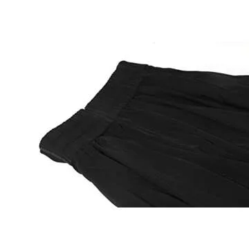 chouyatou Women's Elegant High Waisted Side Slit Irregular Bohemian Maxi Skirt with Pockets (Small, Black)