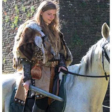 Handmade PU Leather Belt Pouch for Viking Cosplay