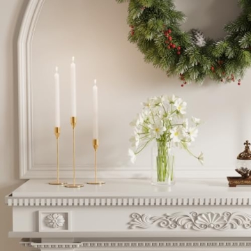 NLBTW Gold Taper Candle Holders Set of 3 Elegant Decor