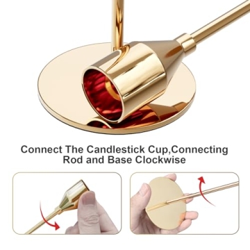 NLBTW Gold Taper Candle Holders Set of 3 Elegant Decor