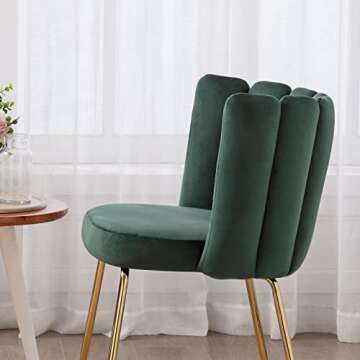 chairus Dining Chairs Set of 2, Comfy Living Room Chairs Modern Velvet Upholstered Accent Chair for ...