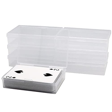 SOSOHOME 6 Pack Clear Plastic Card Deck Boxes Secure Storage
