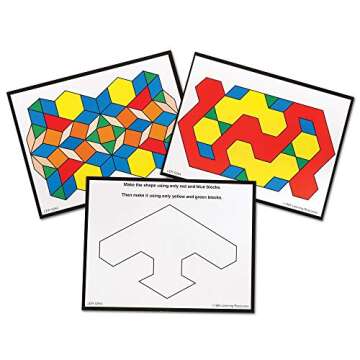 Pattern Block Design Cards for Grades 2-6 Educational Fun