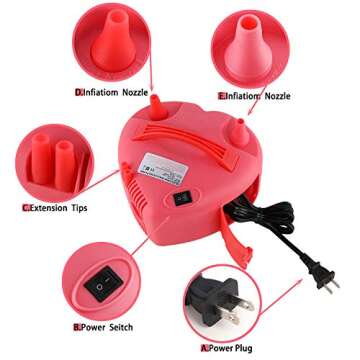 Electric Balloon Pump - Portable Dual Nozzle Inflator