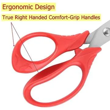 Kids Scissors,Small Safety Scissors For Kids,5" Comfort-Grip Handles Sharp Blunt Student Scissors For Supplies Home School Craft Children Scissors ages 4+ 8 Pack