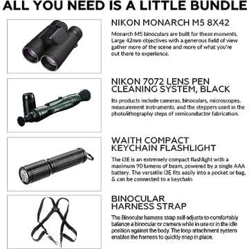 Nikon 16767 Monarch M5 8x42 Binocular Bundle with Accessories
