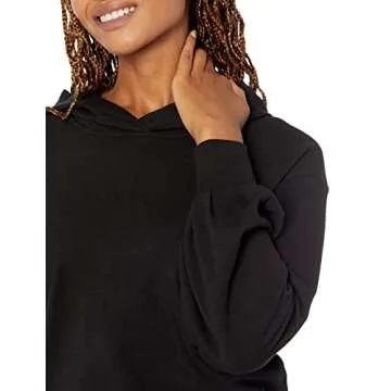 Daily Ritual Women's Terry Cotton Modal Hoodie in Black