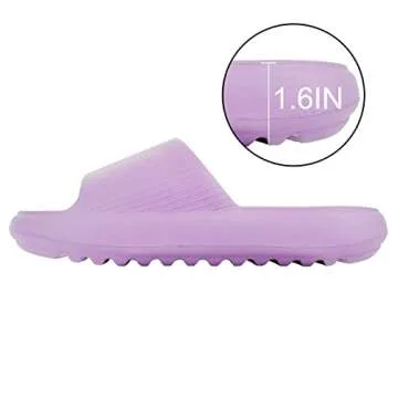 Pillow Slide Sandals for Women Men Ultra Comfort Cloud Sandals Recovery Rubber Slippers Purple 39-40