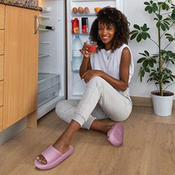 Pillow Slide Sandals for Women Men Ultra Comfort Cloud Sandals Recovery Rubber Slippers Purple 39-40