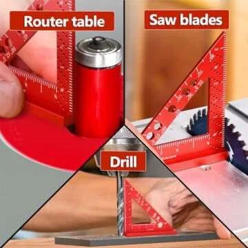 Small Square Tool with 0.7mm Mechanical Pencil Fixed Miter Angle Pin 90 Degree Mini Carpenter Square Precision Woodworking Machinist Measuring Square for Marking Gauge Furniture and Cabinet Making