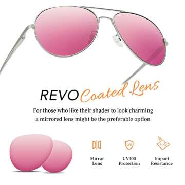 SODQW Aviator Sunglasses for Women Men Oversized with Metal Frame, Mirrored Polarized Aviator Sunglasses with UV Protection