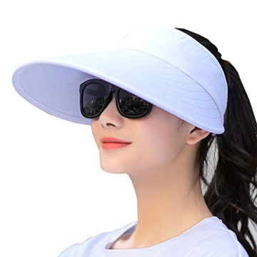 Ultimate UV Protection Sun Visor Hat for Women - Large Brim Summer Beach Cap