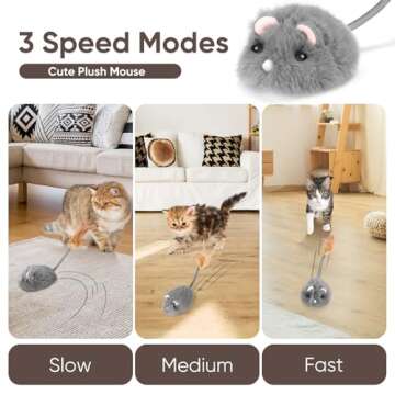 Pawingcat Remote Control Cat Toy Rechargeable Moving Cat Toy Cat Mouse Toy Interactive Cat Toys for ...