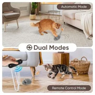 Pawingcat Remote Control Cat Toy Rechargeable Moving Cat Toy Cat Mouse Toy Interactive Cat Toys for Indoor Cats Automatic Cat Toy with 3-Speed Adjustment and 4 Directions