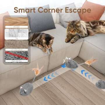 Pawingcat Remote Control Cat Toy Rechargeable Moving Cat Toy Cat Mouse Toy Interactive Cat Toys for Indoor Cats Automatic Cat Toy with 3-Speed Adjustment and 4 Directions