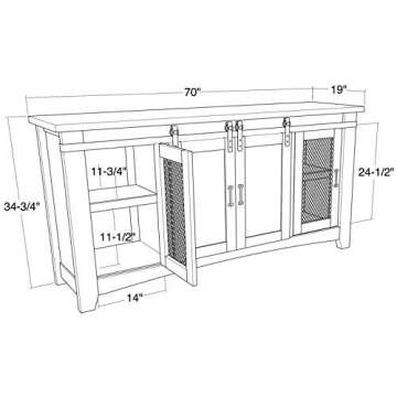 70" White Farmhouse Sliding Barn Door Double Sink Bathroom Vanity