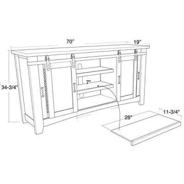 70" White Farmhouse Sliding Barn Door Double Sink Bathroom Vanity