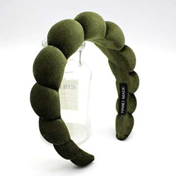 Uchyius Fashion Velvet Headbands for Women - Stylish Hair Accessories in Leaf Green