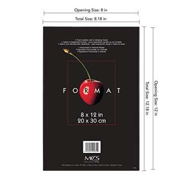 MCS Black Format Picture Frames - 8x12, 6-Pack for Stylish Decor