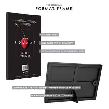 MCS Black Format Picture Frames - 8x12, 6-Pack for Stylish Decor
