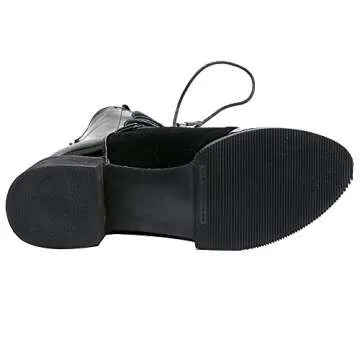 ANUFER Women Punk Metal Style Cap Toe Chunky Heel Zip Ankle Boots Black SN02701 US8.5