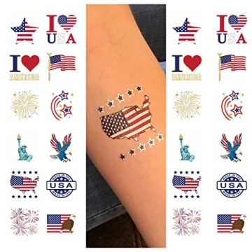 24 Patriotic Temporary Tattoos for July 4th Celebrations