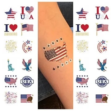 24 Patriotic Temporary Tattoos for July 4th Celebrations