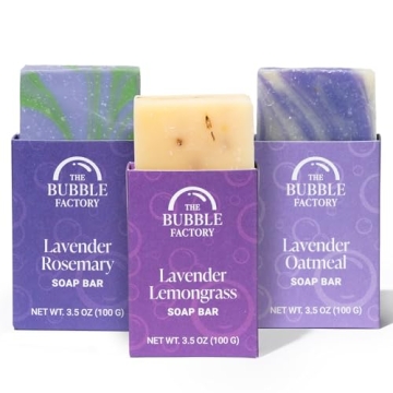 The Bubble Factory Handmade Natural Bath & Body Soap Bar, Vegan, All-Natural, Palm Oil Free, Made in...