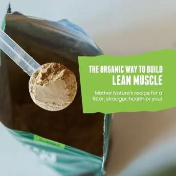 Organic Muscle Organic Vegan Protein Powder - Plant Based Vanilla Protein Powder with Pea, Hemp, Brown Rice, Chia Seed & Amino Acids - Low Calorie for Muscle Growth & Speed Recovery