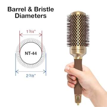 Olivia Garden NanoThermic Ceramic + Ion Round Thermal Hair Brush NT-44 (1 3/4")
