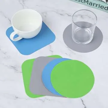 6 Pcs Jar Gripper Pads Rubber Jar Opener Grippers Multifunctional Rubber Jar Opener Kitchen Rubber Gripper Heat Insulation Pad Kitchen Coasters For Seniors With Arthritis Weak Hands(Green,Blue,Grey)