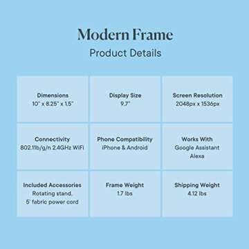 Aura Digital Photo Frame - Beautifully Designed, Easy to Use