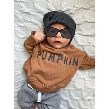 Sasaerucure Infant Toddler Baby Boy Halloween Outfits Long Sleeve Shirts Pumpkin Sweatshirt with Pan...