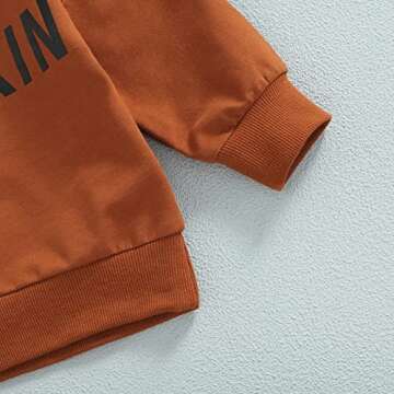 Sasaerucure Infant Toddler Baby Boy Halloween Outfits Long Sleeve Shirts Pumpkin Sweatshirt with Pants 2Pcs Fall Winter Clothes Set (Dark Orange, 12-18 Months)