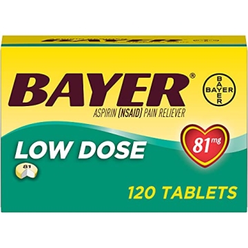 Bayer Coated 81mg Tabs - Low Dose Aspirin (3 Bottles) - 120ct Each