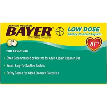 Bayer Coated 81mg Low Dose Aspirin - 3 Bottles of 120ct