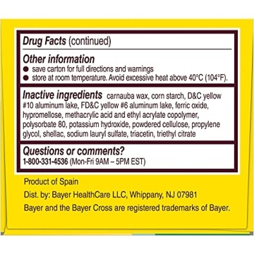 Bayer Coated 81mg Low Dose Aspirin - 3 Bottles of 120ct