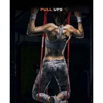 SUNPOW Resistance Bands for Working Out, Pull Up Assistance Bands - Set of 3 Resistance Exercise Workout Stretch Fitness Assist Bands Set for Body, Instruction Guide and Carry Bag Included