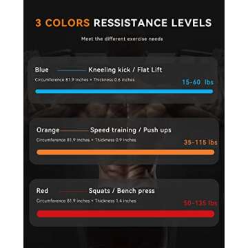 SUNPOW Resistance Bands for Working Out, Pull Up Assistance Bands - Set of 3 Resistance Exercise Workout Stretch Fitness Assist Bands Set for Body, Instruction Guide and Carry Bag Included