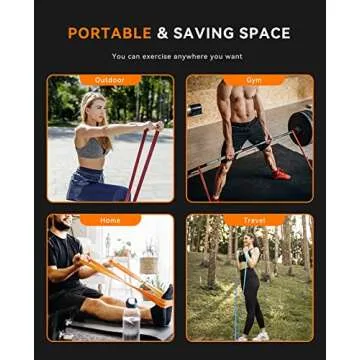 SUNPOW Resistance Bands for Working Out, Pull Up Assistance Bands - Set of 3 Resistance Exercise Workout Stretch Fitness Assist Bands Set for Body, Instruction Guide and Carry Bag Included