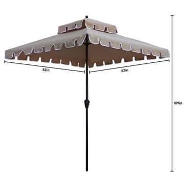 ABBLE 7 Ft Square Patio Umbrella - Durable & UV Protective