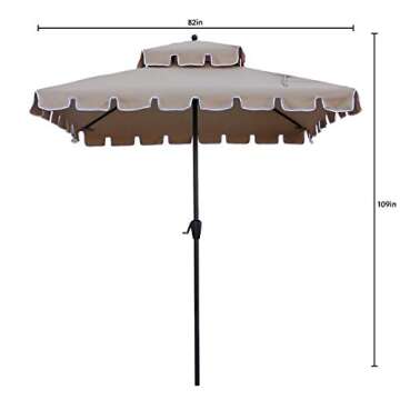 ABBLE 7 Ft Square Patio Umbrella - Durable & UV Protective
