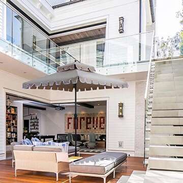 ABBLE 7 Ft Square Patio Umbrella - Durable & UV Protective