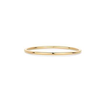 PAVOI 14K Yellow Gold Plated Bangle Bracelet for Women | Classic Lightweight Stacking Stainless Steel Bracelet | 2-Pack Bangles Small/Medium Size