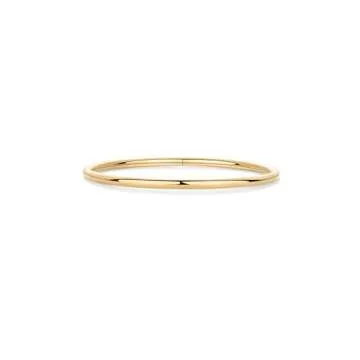 PAVOI 14K Yellow Gold Plated Bangle Bracelet for Women | Classic Lightweight Stacking Stainless Steel Bracelet | 2-Pack Bangles Small/Medium Size